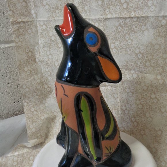 Coyote Ceramic * Made in Mexico * Howling Talavara Coyote - Picture 3 of 9